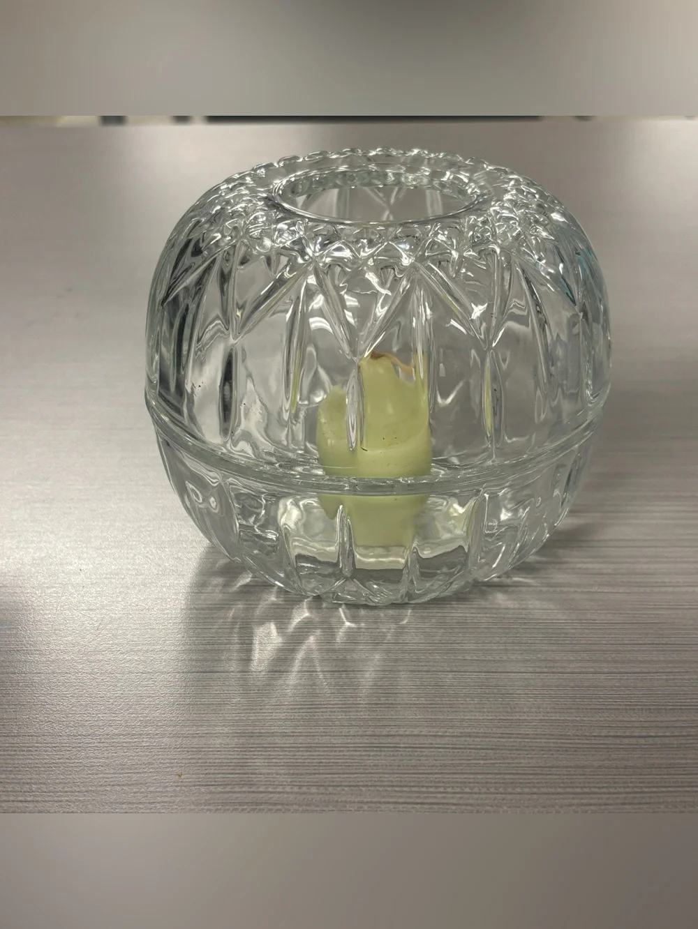 vintage Homco crystal glass fairy lamp (candle holder) manufactured by the India